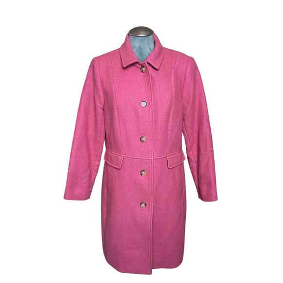 Talbots Petites Wool Blend Coat Italian Fabric Women’s Sz 6P Pink Preppy Career - Picture 1 of 8